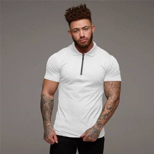 Muscleguys Man Fashion  Shirt Casual Fashion Plain Color Sho