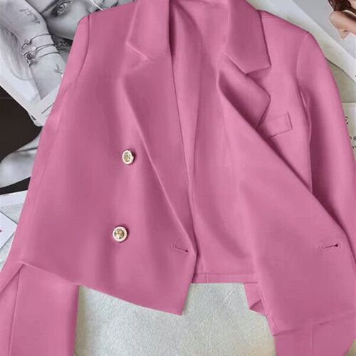 Pink Short Britishstyle Design Suit for Women Leisure Suits