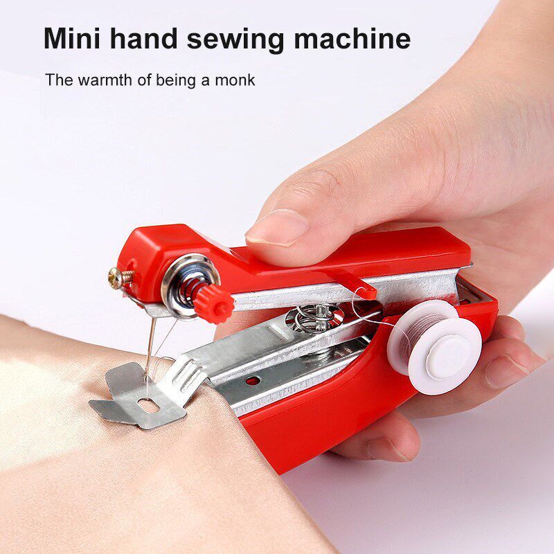 1PC Mini Sewing Machines Needlework Cordless Hand-Held Cloth - 实物图