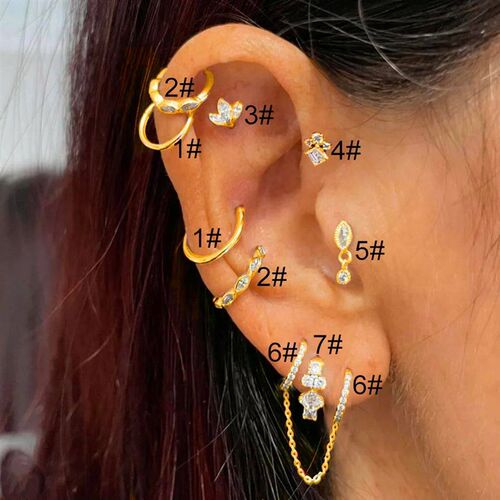 pc Helix Daith Piercing Stud Earring for Women Stainless