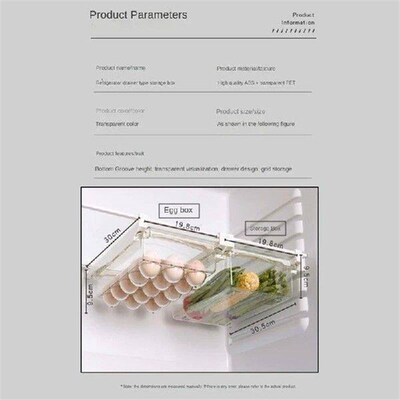 Fridge Organizer Egg Refrigerator Storage Rack Under-Shelf