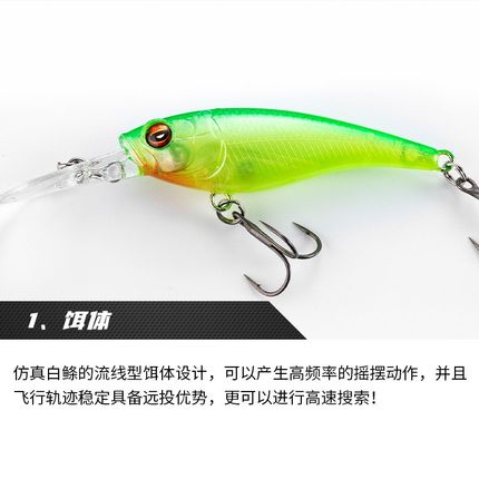 RIKON野犬胜浪悬浮米诺53SR长舌板路亚假饵高比重黑坑鲈鳜鱼硬饵