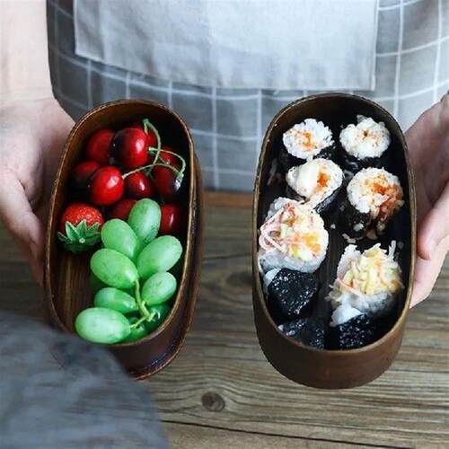 Wooden Lunch Box Japanese Bento Lunchbox Food Container