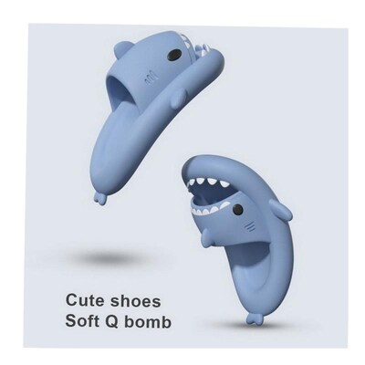 4CM Soft Man Women Shark Slippers Summer Beach Slides Anti-S