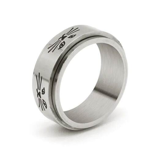 Anxiety Stainless Steel Ring Women Men Moon Fidgets Spinner