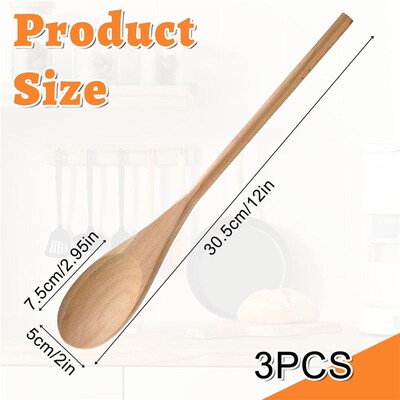 Long Handle Wooden Mixing Spoon Cooking Stirring Mixing