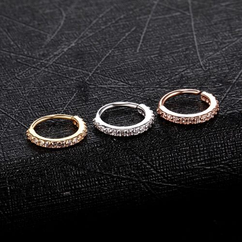 nose ring rings 个性欧美带钻 nosering 鼻环无洞鼻钉小钻超闪