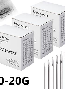 5-100PCS Body Piercing Needle 10G 12G 14G 16G 18G 20G Surgic