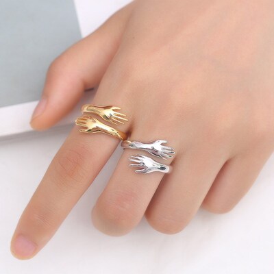 Resizable 925 Sterling Silver Gold Ring ndy Fine Jewelry Ope
