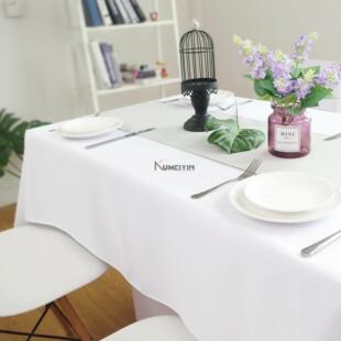 White tablecloth cloth art conference room long table