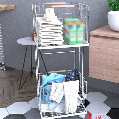 2 Tiers Bathroom Cart Organizer Organization Laundry