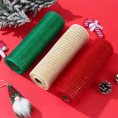 Christmas ree Mesh Tulle Roll Fabric Pendant Merry Christmas