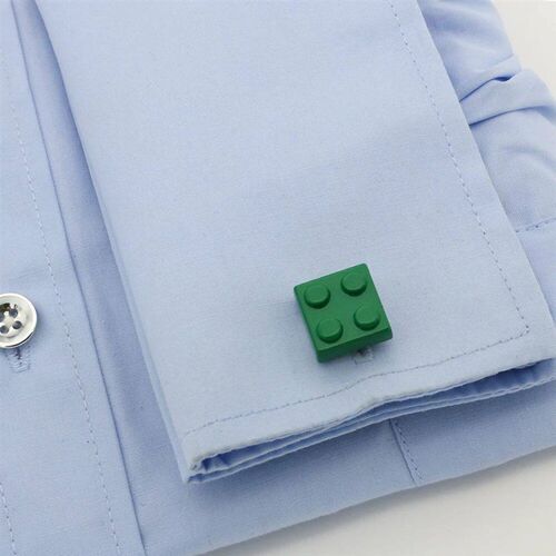 Free Shipping Block Cufflinks Muti-color Bricks Design Blue