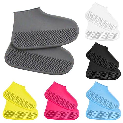 1Pair Reusable Waterproof Rain Shoe vers Silicone Outdoor Ra