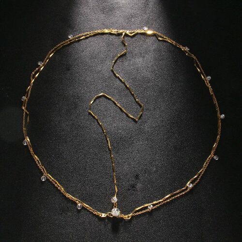 Stonefans Boho Fashion Crystal Head Chain Wedding Hair Acces