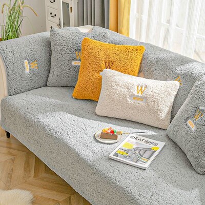 Winter lamb Wool Sofa Cover Couch Cloth Protector Slipcover