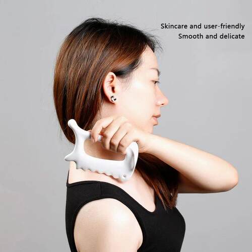 White Ceramic Scraping Board Facial Guasha Handheld Full Bod