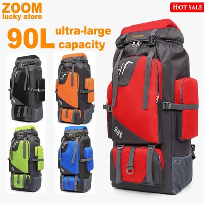 90L Waterproof hiking Camping TraveL Bag CLimBing Backpack