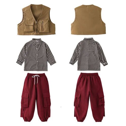 Sreet dance childrens fashion suit, Japanese shirt and vest