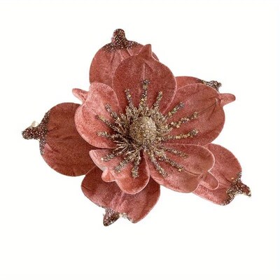 Christmas e Poinsettia Flower Cream White Velvet Magnolia Ar