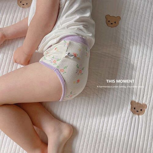 N100 childrens underwear spring and summer cartoon solid co