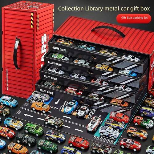 20-50PCS/Set Mini Car with Storage Box Pull Back Vehicle for
