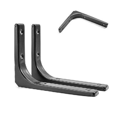 Helf Brackets L-shaped Floating Wall Shelves Black And