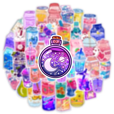 50PCS Cute Drink Aesthetic Stickers Cartoon Decal Scrapbook