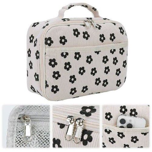 Women Corduroy Lunch Bag Zipper Closure Lunch Box with