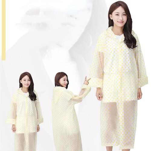 Women New Stylish Transparent Raincoat Thickened Outdoor Adu