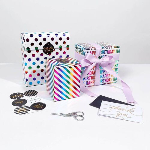 4*00cm Large Birthday gift wrapping paper Gilded wrapper01
