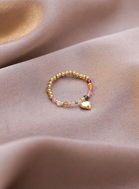 Simple Freshwater Pearl Bead Rings For Women Elastic Heart J