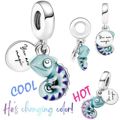 Chameleon Luminous Firefly Butterfly Silver Plated Fit Charm