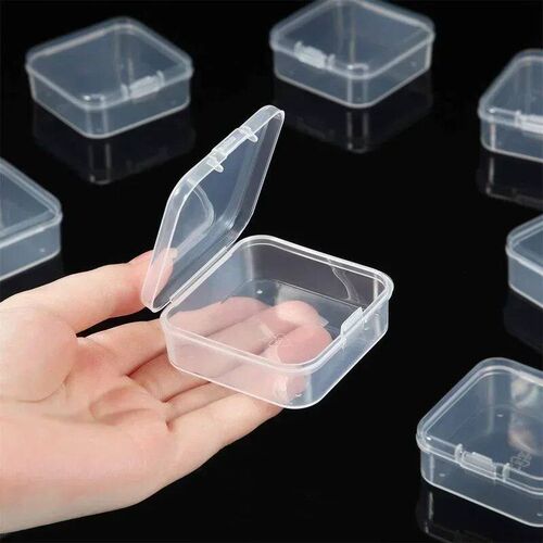 Mini Plastic Box Transparent Square Storage Container Case D