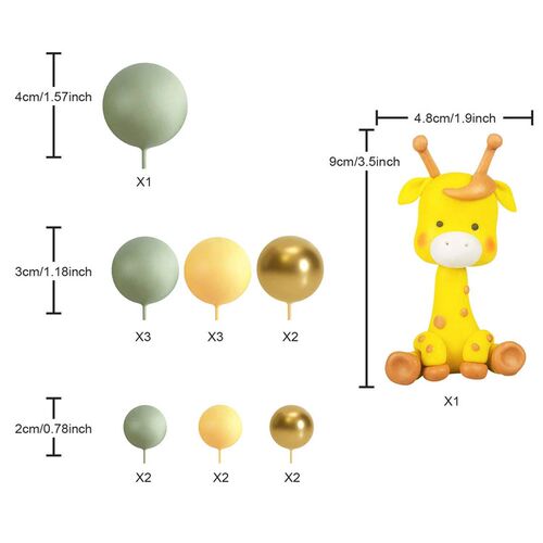 Giraffe Cake Topper Balls Cake Decorations Clay Animal CakeD