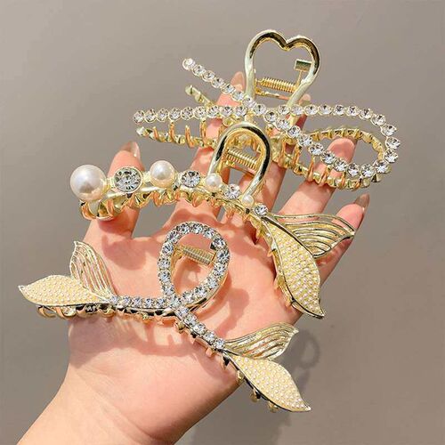 New Pearl Large Hairpin Clip Womens Back of Head Hairpin He