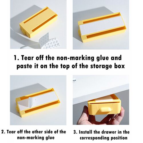 Plastic Drawer Hidden Storage Box Organizer Under-desk Drawe