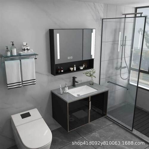 Light Luxury Intelligent Space Aluminum Bathroom Cabinet Com