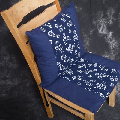 棉麻蓝印花蜡染薄款拆洗坐垫民族风农家乐饭店夏季透气吸汗椅子垫