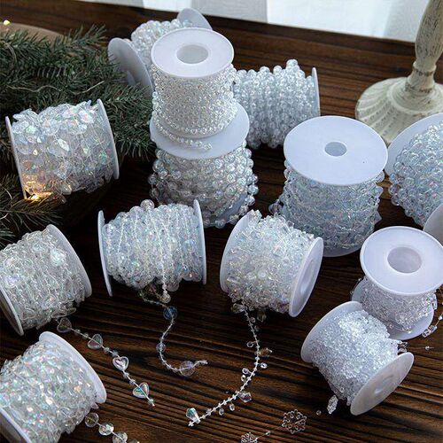 Clear Plastic Bead Ornaments for Christmas Tree Decor