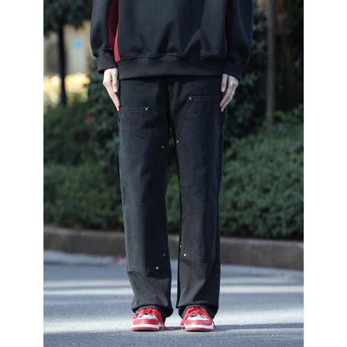 tendy Cropped Pants Spring Jeans Ripped Elegant Straight Leg