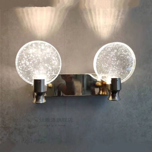 Simple Bedroom Living Room Crystal Wall Lamp Mirror Front La