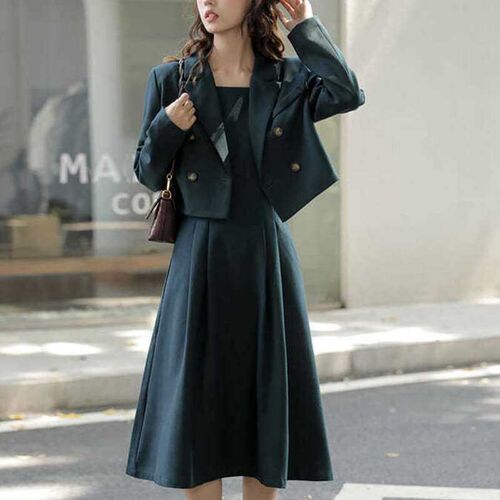 Suit Skirt Early Autumn Suit New French Retro Woolen Base St