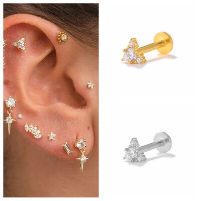 CANNER 925 Sterling Silver Tragus Piercing Stud Earrings for