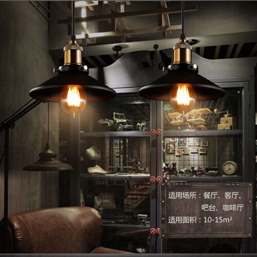 Loft Chandelier Iron Retro Black Modern Lamp Simple Restaura