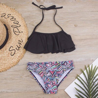 New Falbala Kids Swimwear Swimsuit 2024 New Print Girls Kid