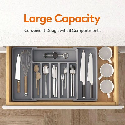Expandable Utensils Tray Kitchen Cutlery Storage Box Knife