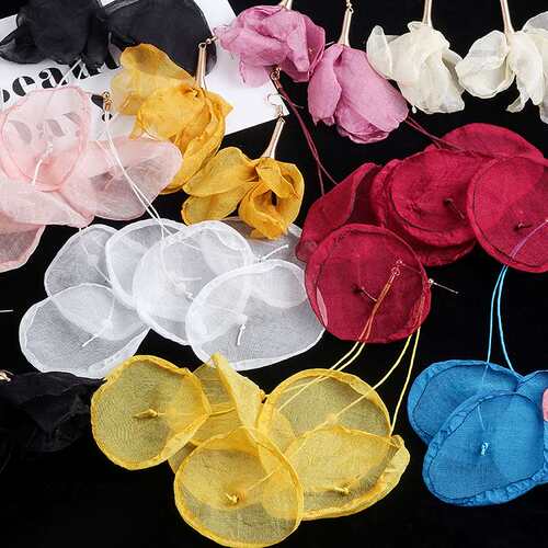 Super fairy temperament transparent mesh l flower multi-laye