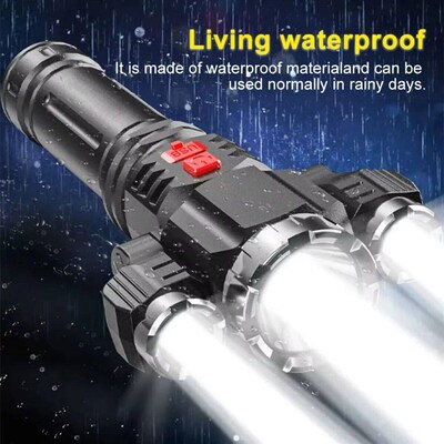 3LED Strong Waterproof LED Flashlight, Portable Camping Bike