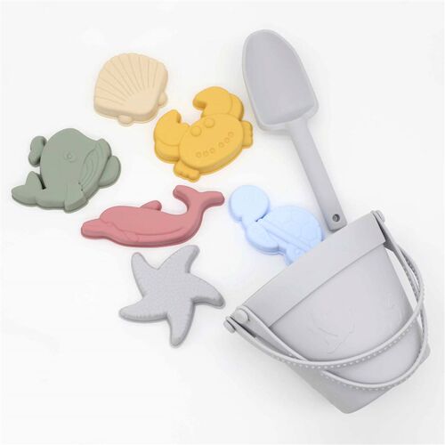 8Pcs Summer Beach Toys Kids Soft Silicone Sandbox Set Beach